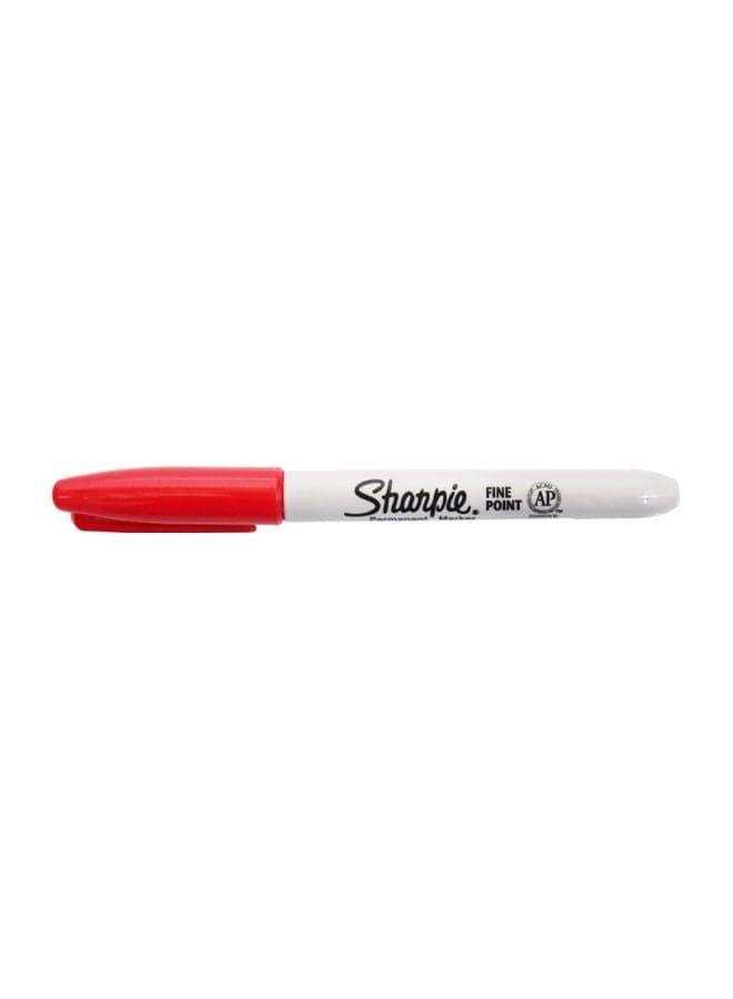 Pack Of 12 Fine Point Permanent Marker Red
