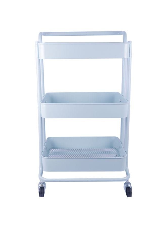 3-Tier Vegetable Rack With Wheels Light Blue 72x40x28centimeter