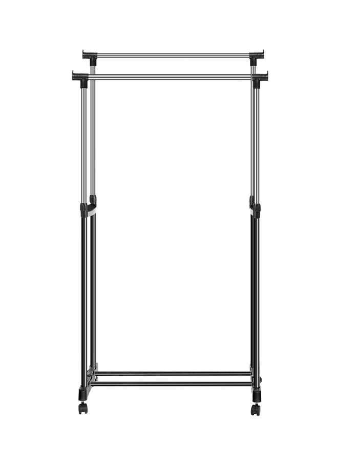2-Pole Garment Rack Silver/Black 126x64x170cm