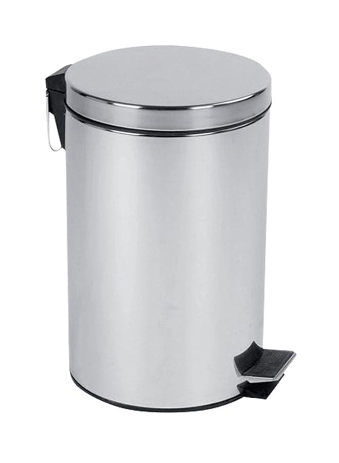 Stainless Steel Pedal Waste Bin Silver 10Liters