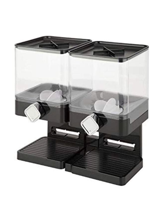 Dual Controlling Mode Dry Food Dispenser Black/Clear