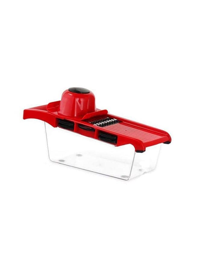 Vegetable Slicer/Cutter With Stainless Steel Blade Red/Clear 10.6cm