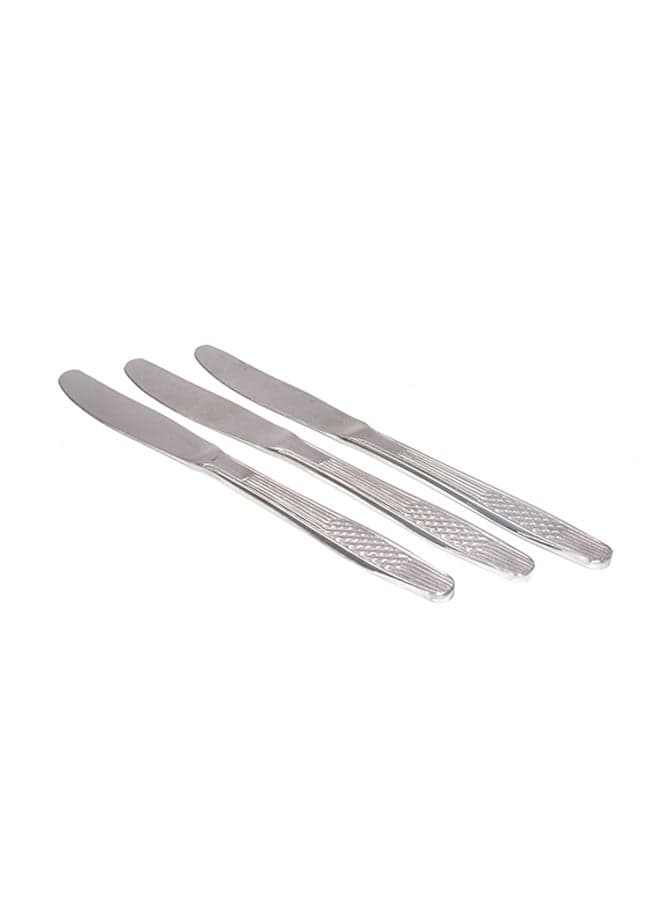 3-Piece Table Knife Silver 27x6x2centimeter