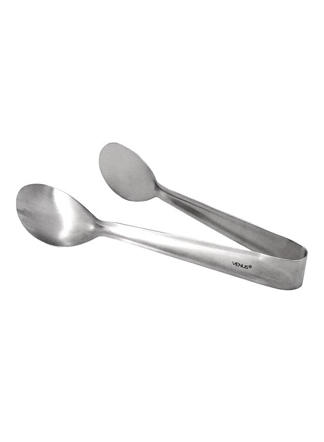 Oval Shaped Solid Ends Tong Silver 25X9X6centimeter