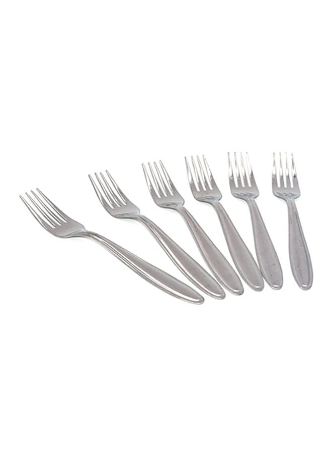6-Piece Table Fork Silver 24X6X3cm