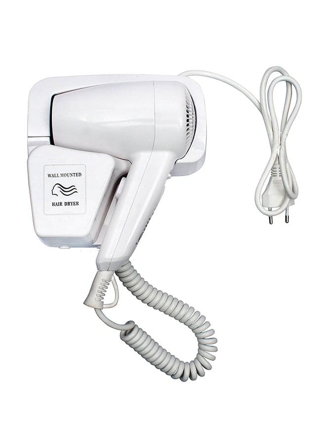 Stylish Wall Mounted Hair Dryer White