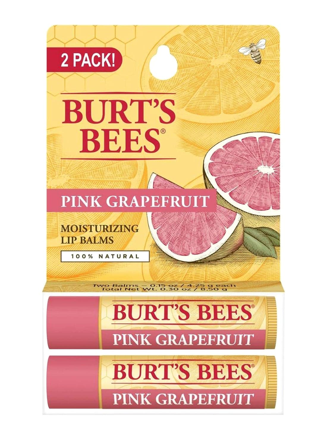 Pack Of 2 Moisturizing Lip Balm Pink Grapefruit 2x4.25grams