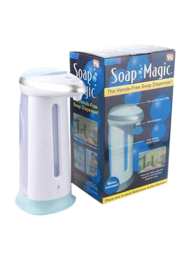 Soap Magic Hands Free Soap Dispenser White/Blue