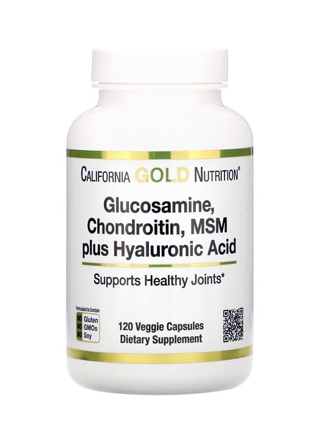 Glucosamine Chondroitin MSM Plus Hyaluronic Acid Dietary Supplement - 120 Veggie Capsule