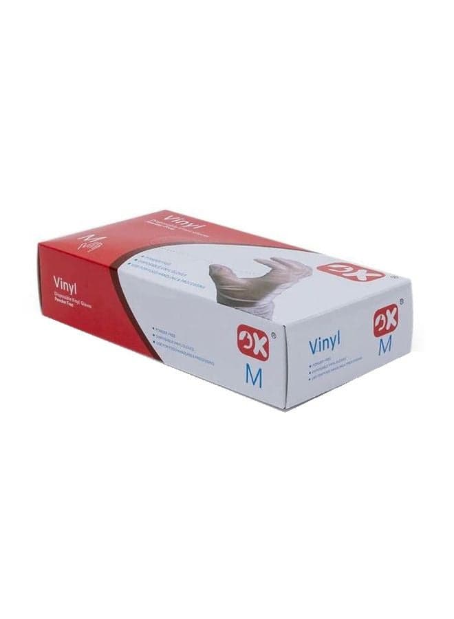Pack Of 80 Vinyl Disposable Gloves Clear M Clear M