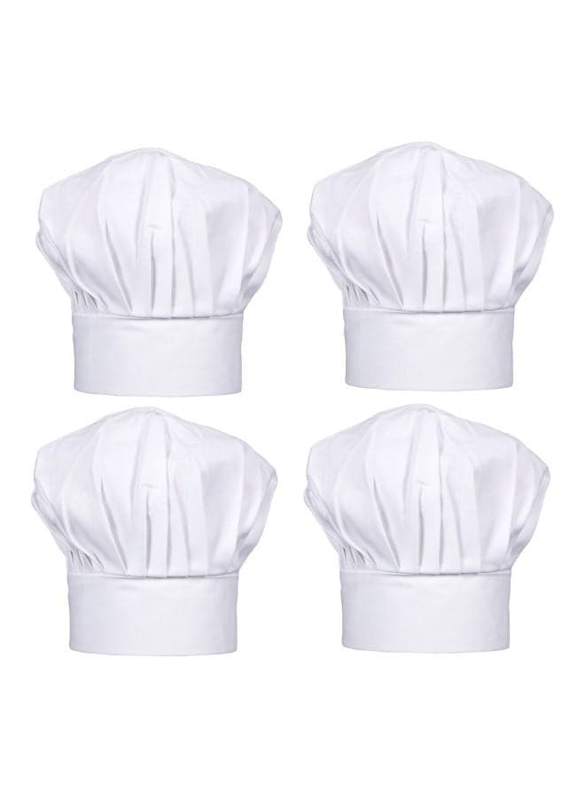 Pack Of 4 Chef Hat White One Size