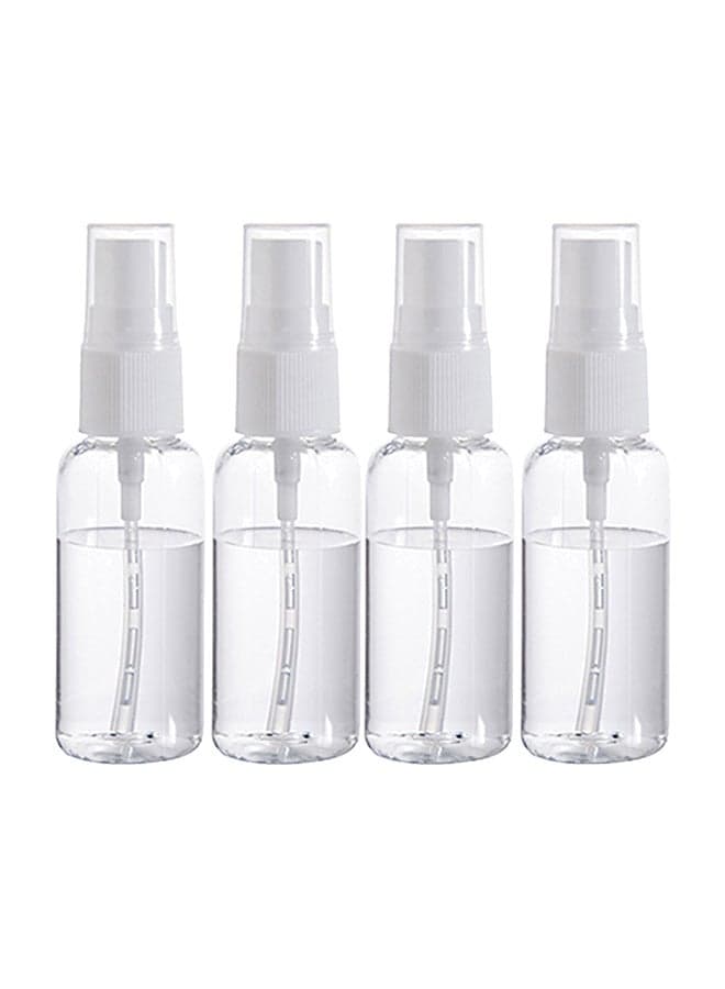 4-Piece Transparent Spray Bottle Multicolour 30ml