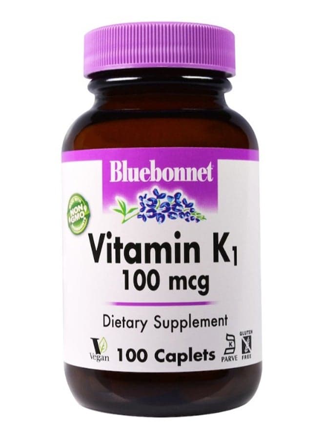 Vitamin K1 100 mcg Dietary Supplement - 100 Caplets
