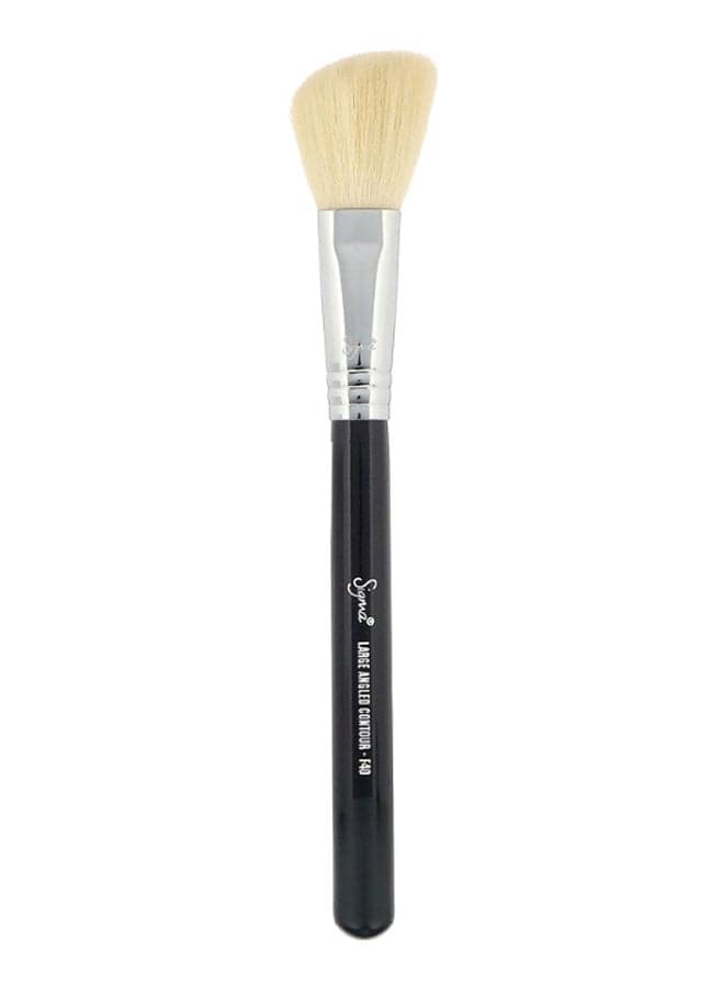 Large Angled Contour Brush Black/Silver/Beige