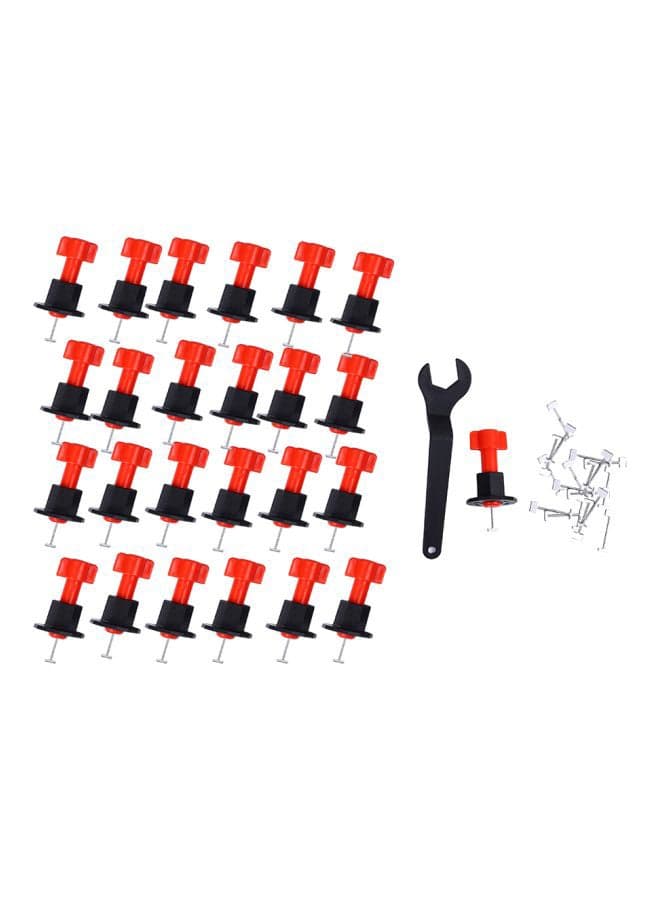 51-Piece Tile Spacers And Leveler Set Red/Black