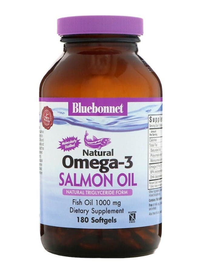 Natural Omega 3 Salmon Oil - 180 Softgels