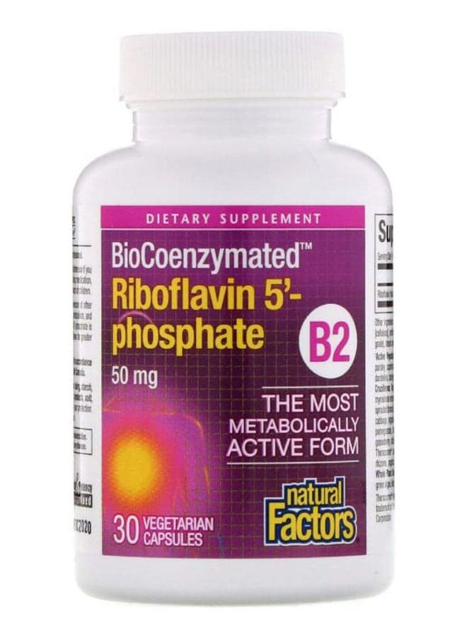 BioCoenzymated B2 Riboflavin 5-Phosphate - 30 Vegetarian Capsules