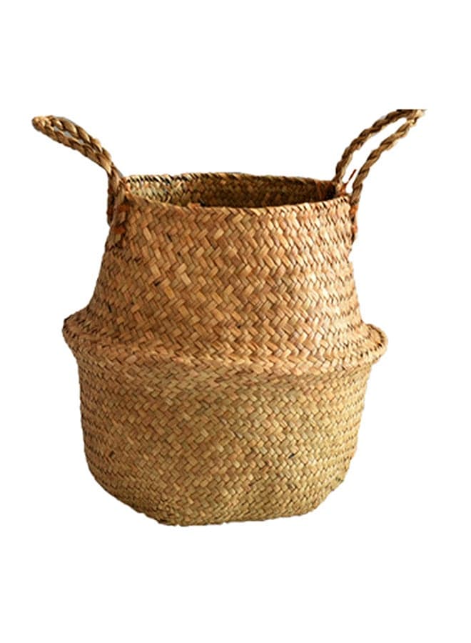 Seaweed Woven Flower Basket Small Wood 23 x 17cm