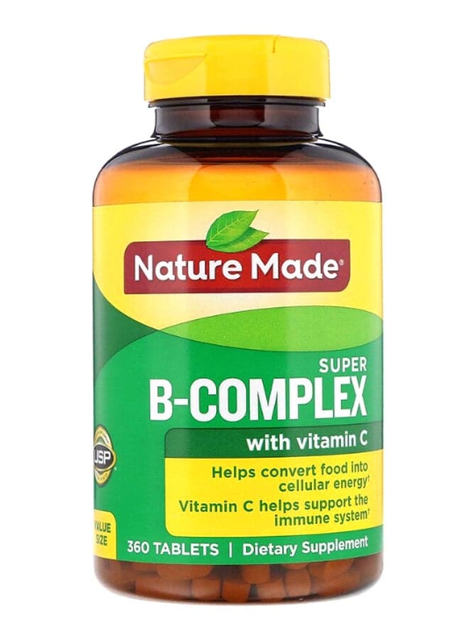 Super B-Complex With Vitamin-C Supplement - 360 Tablets