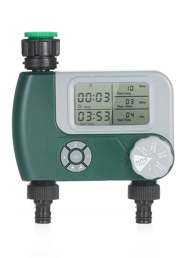 Automatic Digital Hose Faucet Timer Green/Black/Silver