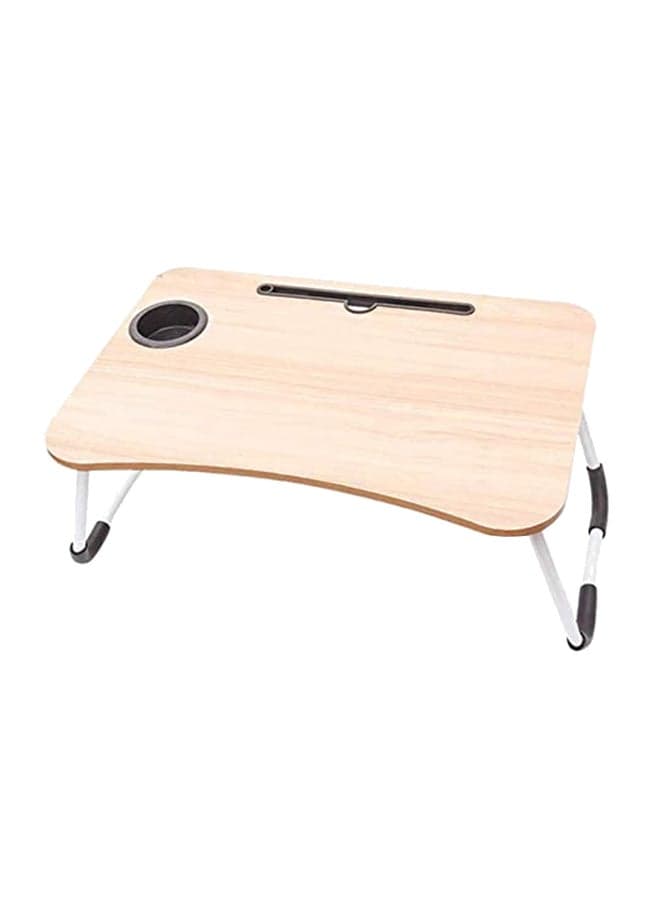 Foldable Wood Desk Beige/White