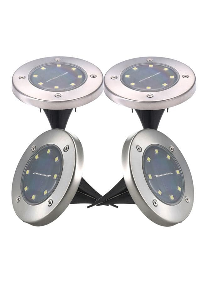 4-Piece LED Solar Power Lawn Light Black 13x11.5cm