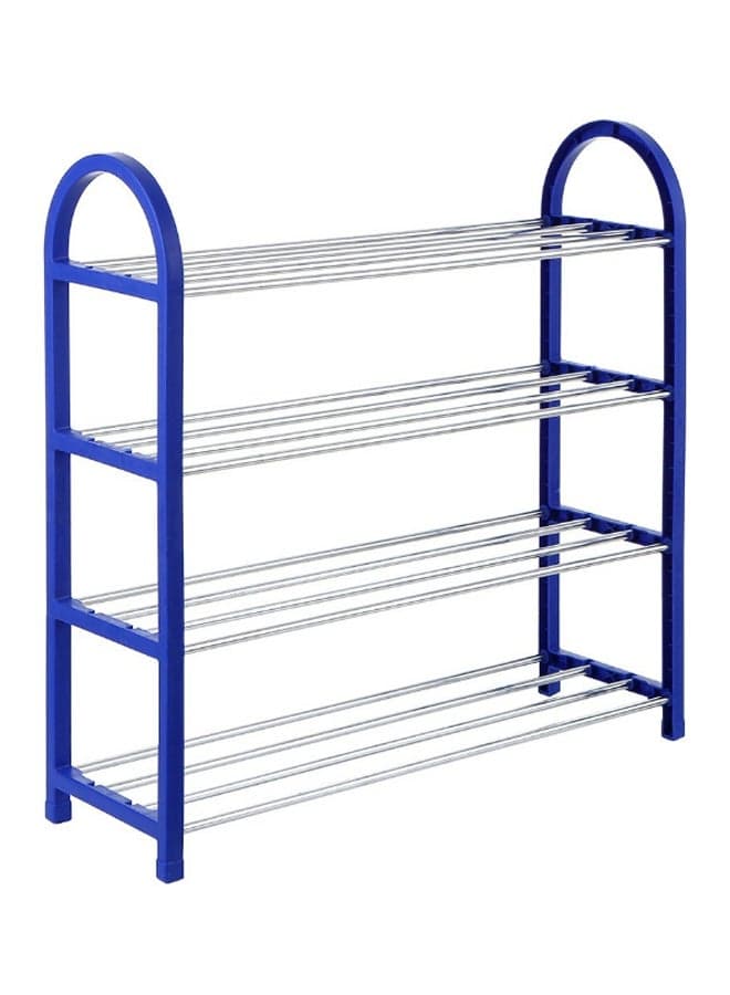 4-Tier Shoe Rack Silver/Blue