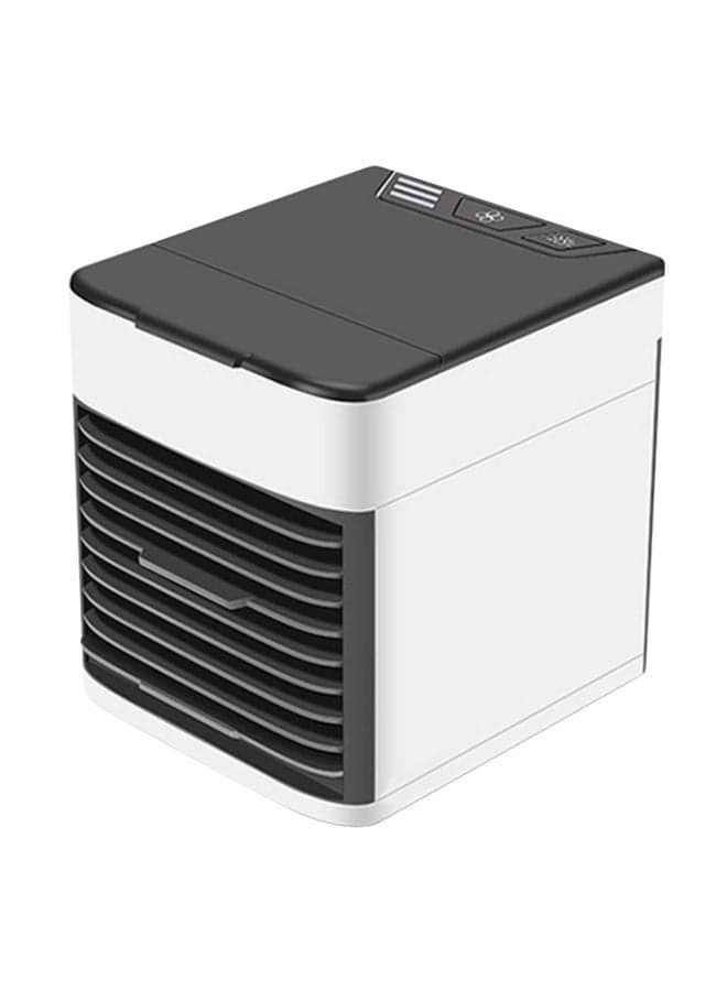 Portable Air Cooler Fan With LED Light White/Black 16.5x17x14.5cm