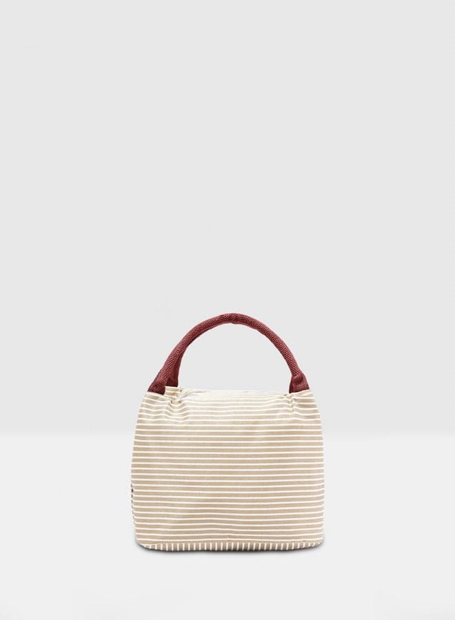 Insulated Lunch Bag Beige/Brown 23x15x17cm