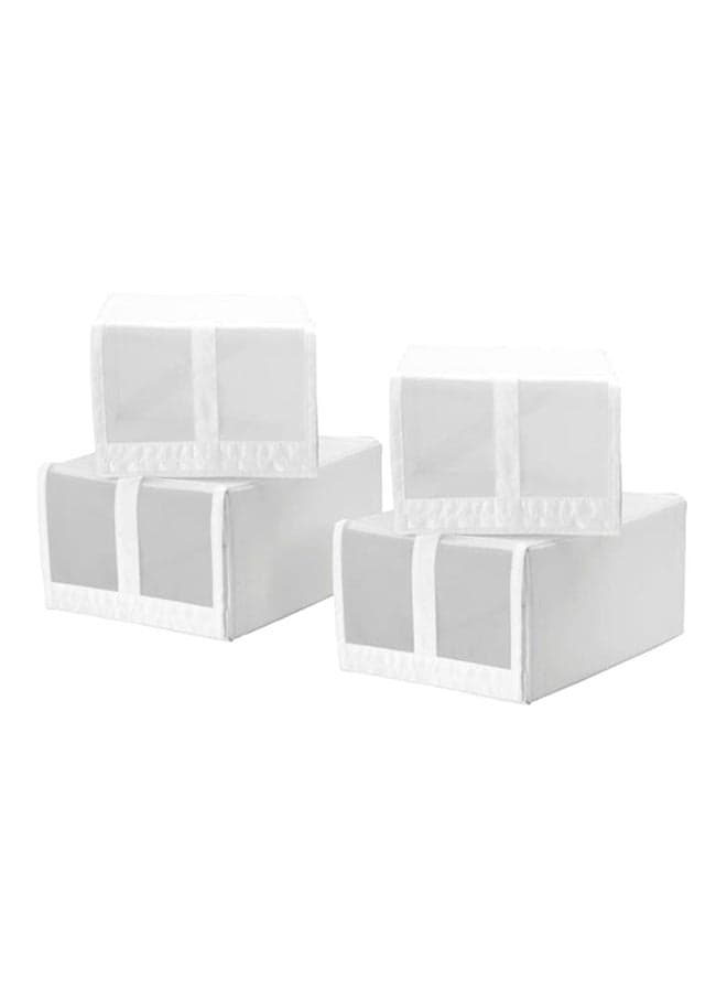 4-Piece Skubb Shoe Organizer Set White/Black 22x34x16cm