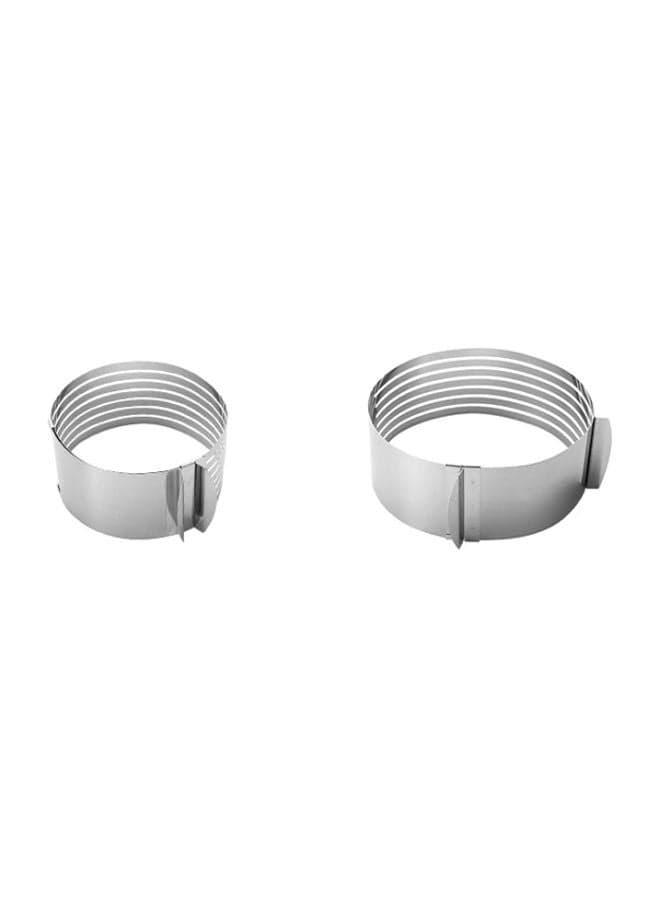 Stainless Steel Bottomless Adjustable Telescopic Ring Cake Mold Silver 6inch