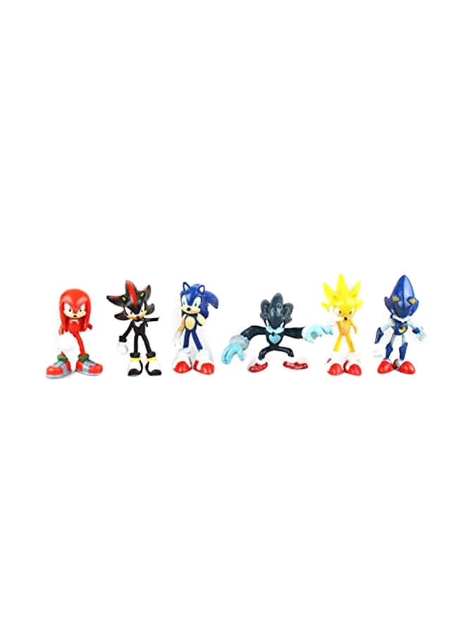 6-Piece Sonic Miniature Toy Set SM-02 2.5x2.5x7cm