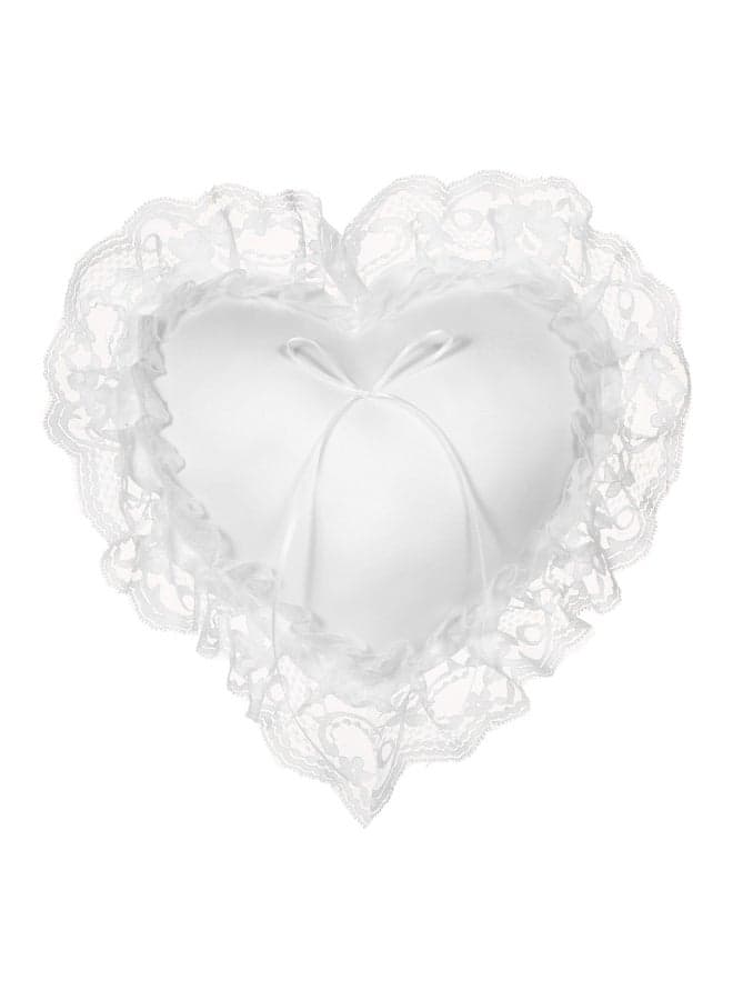 Decorative Heart Shaped Pillow White 7x7inch