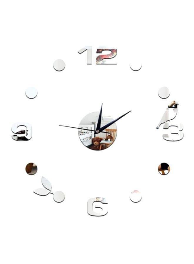 3D Bird Themed Wall Clock Sliver 43x43cm