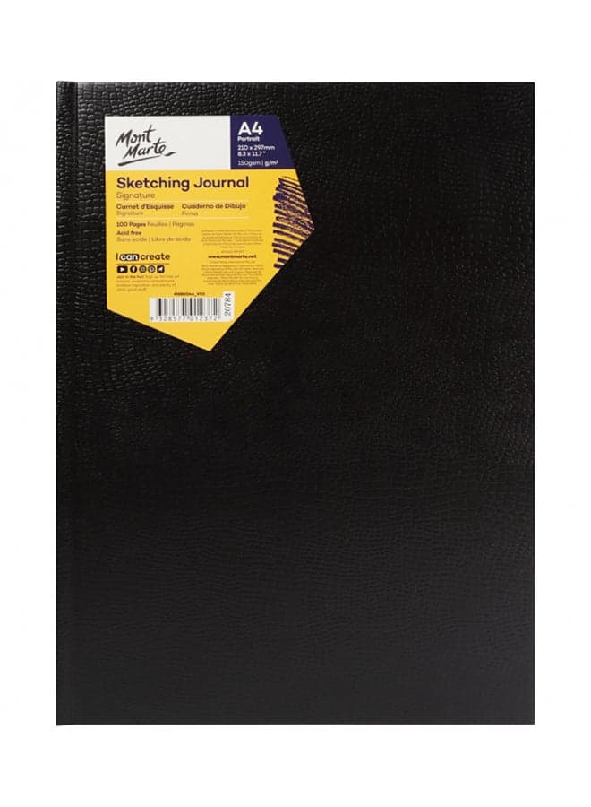 A4 Portrait Sketching Journal Pad Black