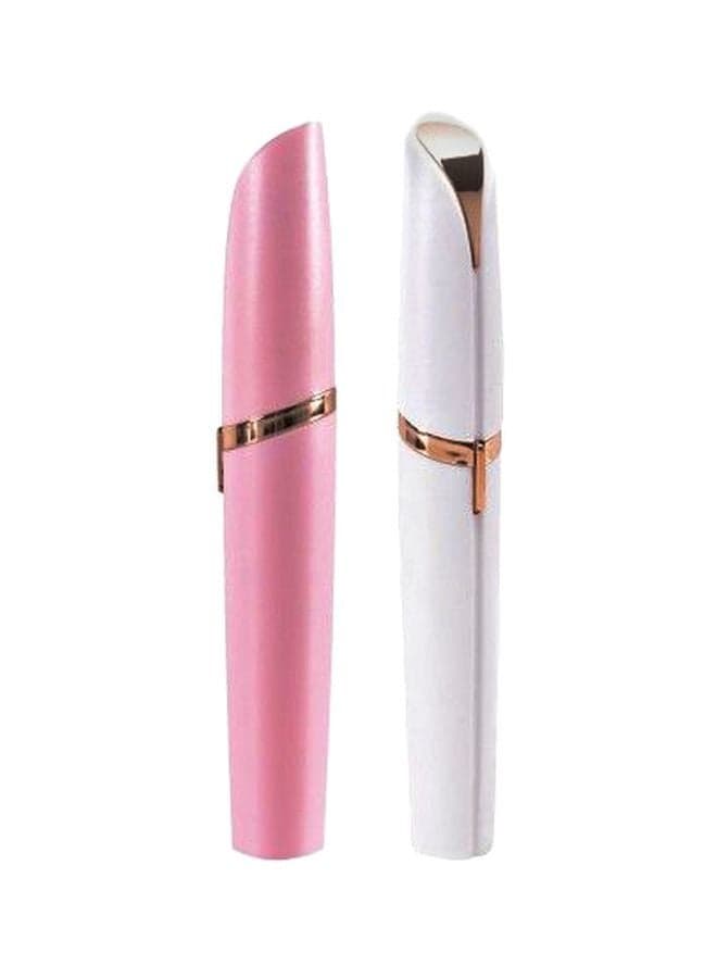 2-Piece Eyebrow Hair Remover Set White/Pink 15cm