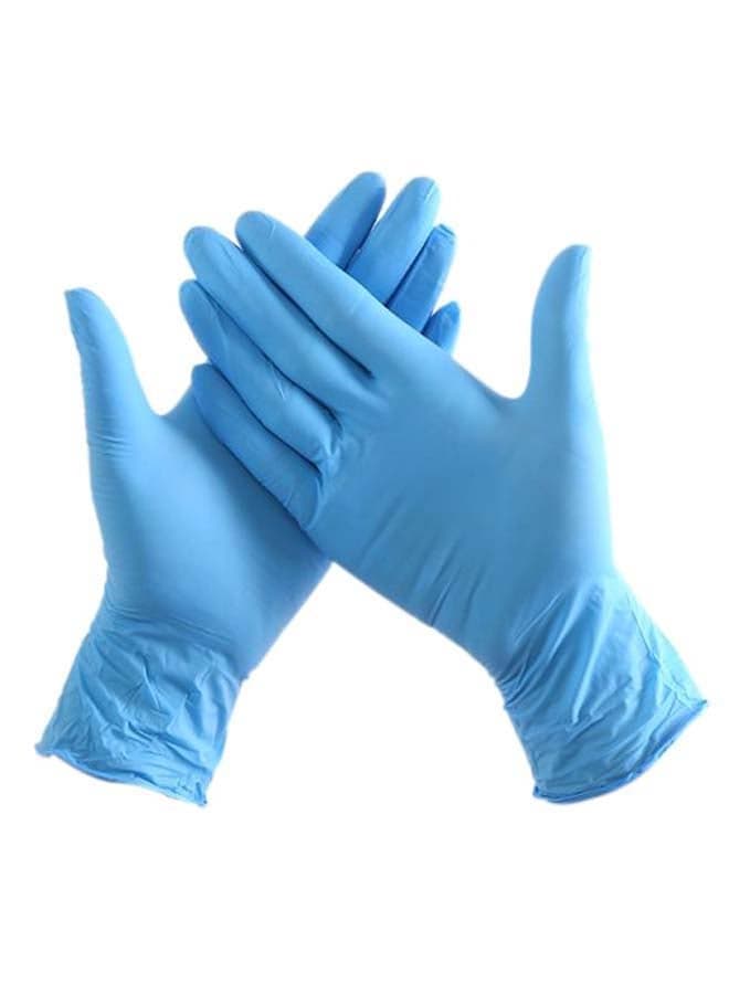 Pair Of 100 Industrial Nitrile Powder Free Disposable Gloves Light Blue XL