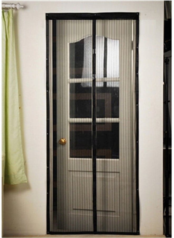 Door Mosquito Mesh Curtain Black 30x4x15cm