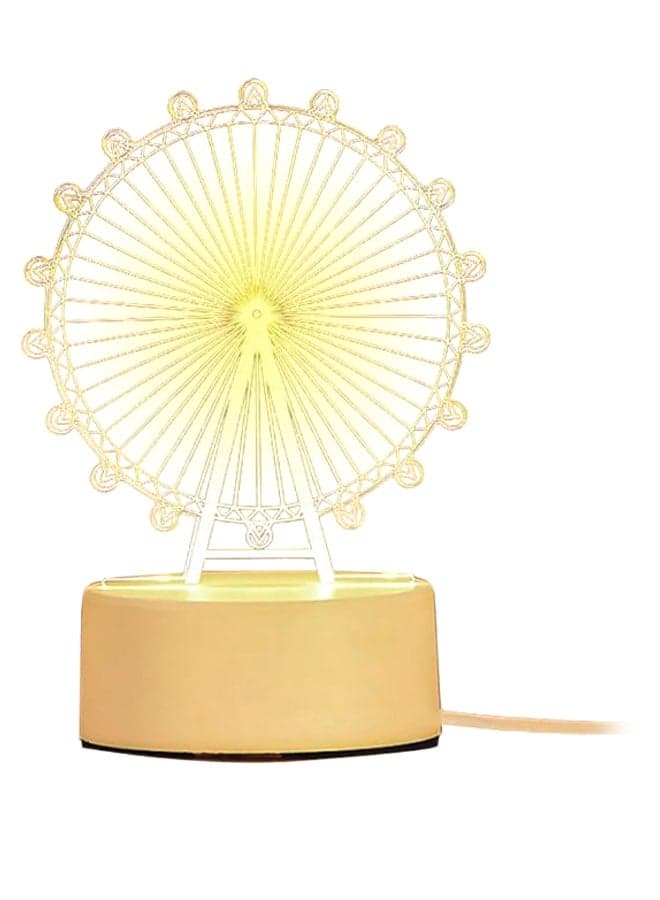 Motianl 3D Night Light Table Lamp Beige/Clear 100x40mm