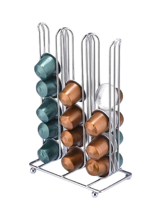Capsules Holder For Nespresso Silver 25x15cm