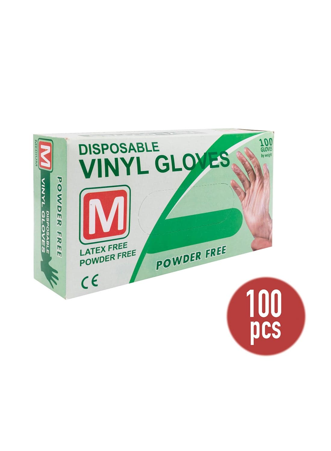 100 Piece Disposable Vinyl Gloves Medium Clear Clear