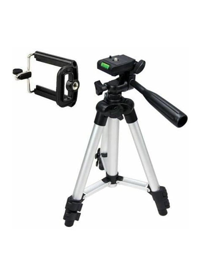 2-Piece Camcorder Tripod Stand And Mobile Holder Set Silver/Black
