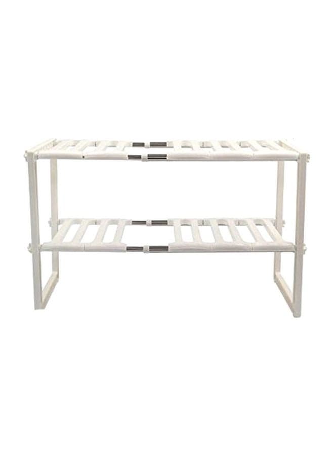 2-Tier Under Sink Kitchen Rack White 70x38x26cm