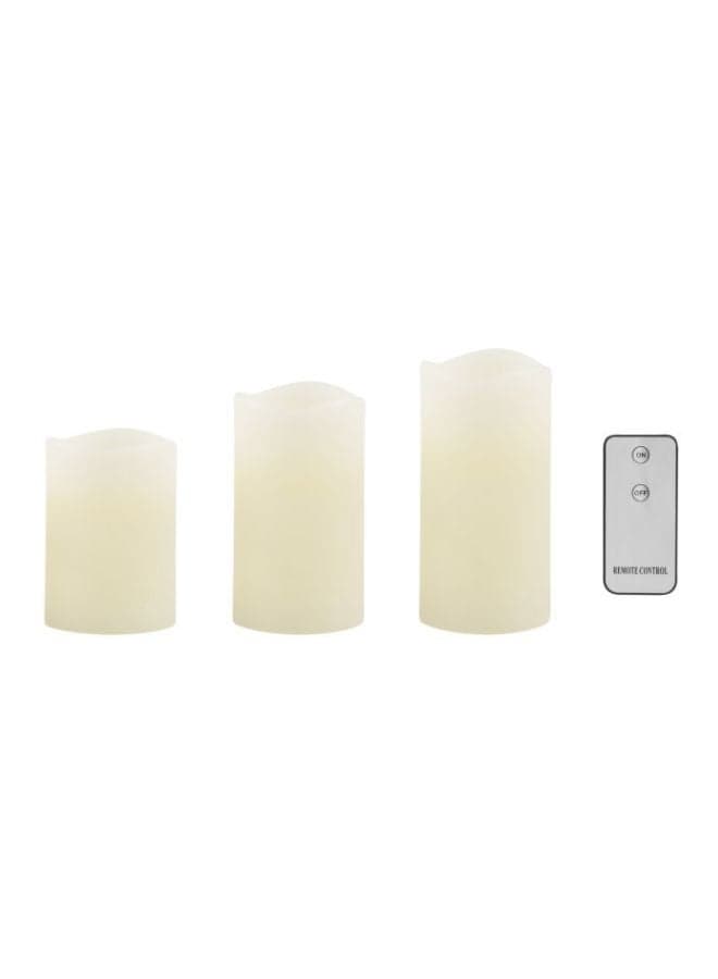 3-Piece LED Candle With Remote Green/Red/Blue