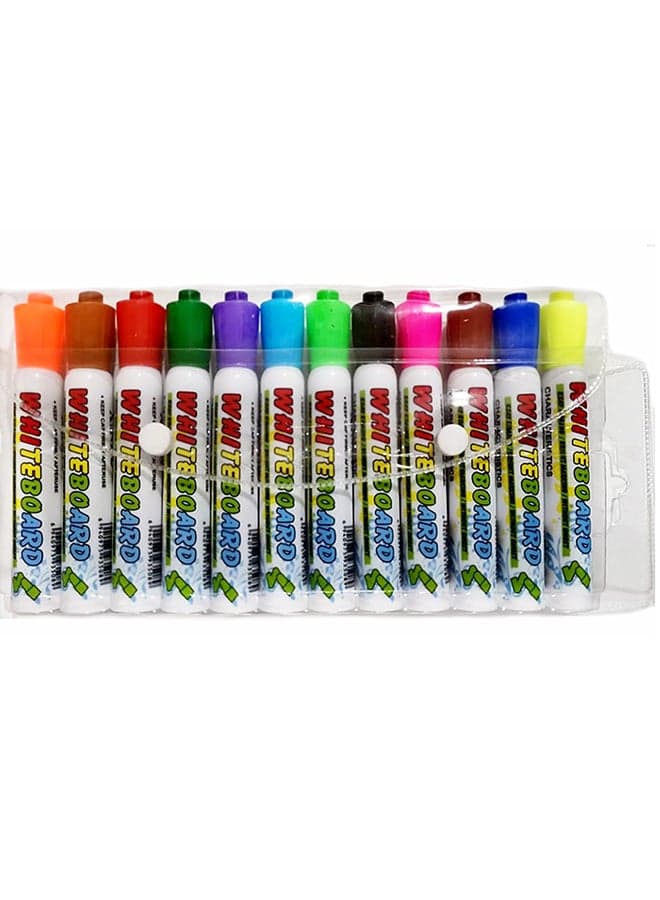 Pack Of 12 Whiteboard Markers Set Multicolour