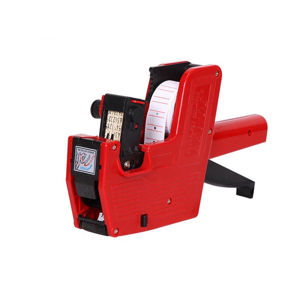 8 Digits Price Labeller Pricing Machine Kit with Labels & Ink Roller Red