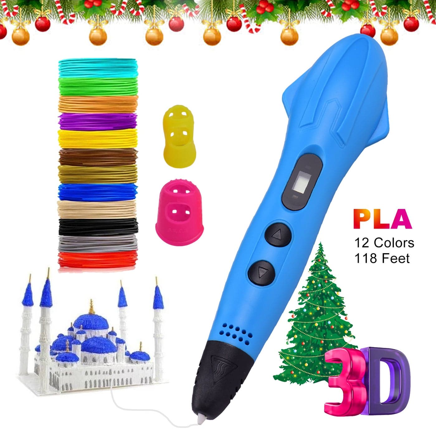 3D Printing Pen With 12 Colors Blue