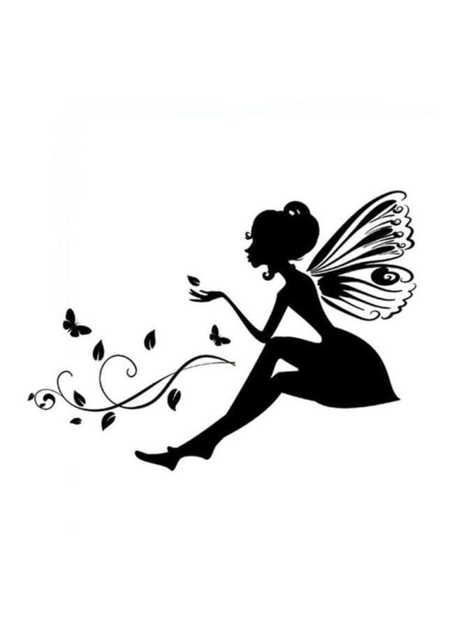 Fairy Flower Wall Sticker Black 480x5x320mm