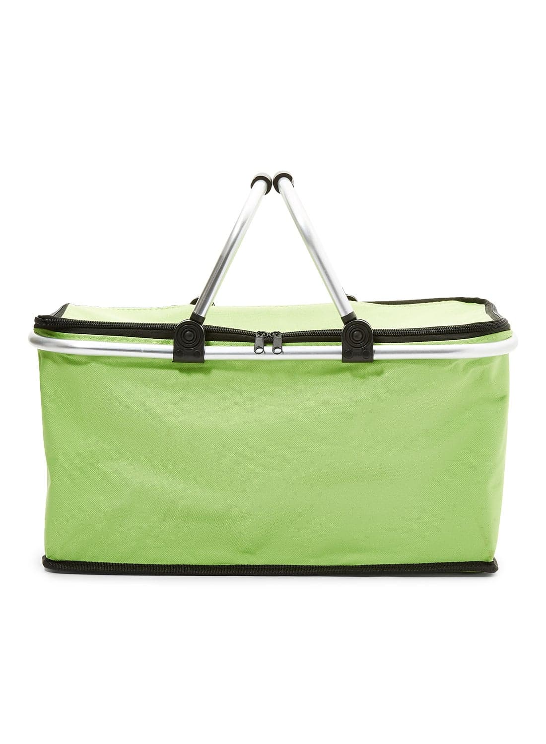 Folding Insulated Cooler Hamper Zip Hand Bag Green 48 x 28 x 24centimeter