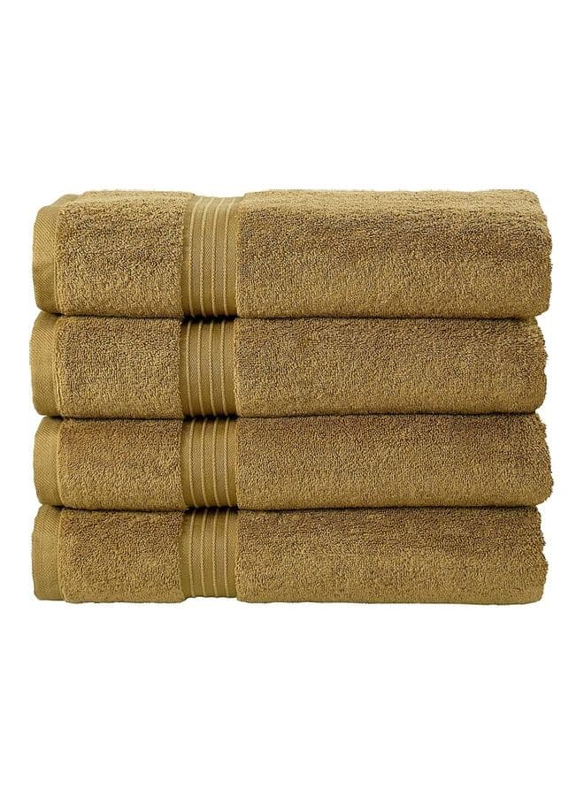 Bliss Casa 4-Piece Bath Towels, 100% Combed Cotton 550 GSM Superior Quality, Quick Dry Highly Absorbent Thick Soft Hotel Towles for Bath And Spa Bathroom Towel Set Beige 70x140cm Beige 70x140cm